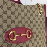 Gucci 1955 Horsebit Large Tote Bag Red