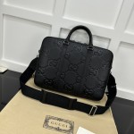 Gucci Jumbo GG Briefcase Black jumbo GG leather ‎658573