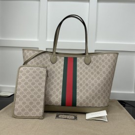 Gucci Ophidia GG large tote bag Beige and White GG Supreme canvas ‎726755