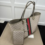 Gucci Ophidia GG large tote bag Beige and White GG Supreme canvas ‎726755