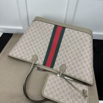 Gucci Ophidia GG large tote bag Beige and White GG Supreme canvas ‎726755