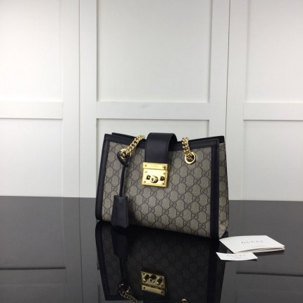 Gucci Padlock small GG shoulder bag black 498156