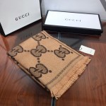 Gucci jumbo GG jacquard wool silk scarf