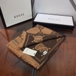 Gucci jumbo GG jacquard wool silk scarf