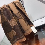 Gucci jumbo GG jacquard wool silk scarf