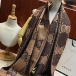 Gucci jumbo GG jacquard wool silk scarf