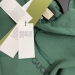 Gucci Cotton Jersey Hooded Sweatshirt Tracksuit Green 768444