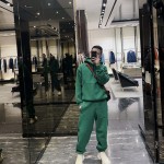 Gucci Cotton Jersey Hooded Sweatshirt Tracksuit Green 768444