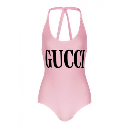 Gucci logo swimsuit pink