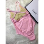 Gucci logo swimsuit pink