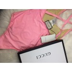 Gucci logo swimsuit pink