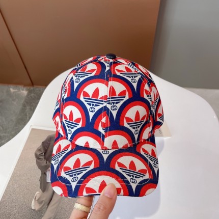 adidas x Gucci Trefoil print baseball hat ‎696485