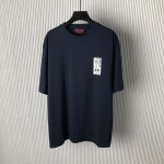 Gucci Cotton jersey T-shirt with Gucci print Navy ‎784361