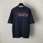 Gucci Cotton jersey T-shirt with Gucci print Navy ‎784361