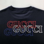 Gucci Cotton jersey T-shirt with Gucci print Navy ‎784361