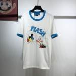 Donald Duck print cotton linen T-shirt white