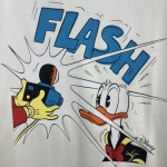 Donald Duck print cotton linen T-shirt white