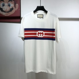 Replica Gucci Interlocking G stripe print T-shirt