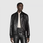 Gucci GG leather bomber jacket ‎673925