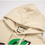 Gucci Hooded sweatshirt with GG apple print white