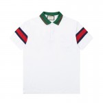 Gucci Cotton jersey polo shirt ‎with web 713997 White