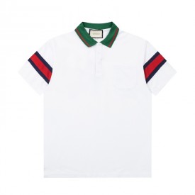 Gucci Cotton jersey polo shirt ‎with web 713997 White