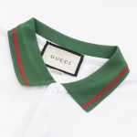 Gucci Cotton jersey polo shirt ‎with web 713997 White