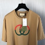 Gucci Cotton jersey printed T-shirt ‎Camel ‎771758