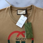 Gucci Cotton jersey printed T-shirt ‎Camel ‎771758