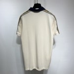 Gucci Cotton polo with Interlocking G stripe White