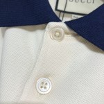 Gucci Cotton polo with Interlocking G stripe White