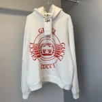 Gucci disk print oversize sweatshirt hoodie white 