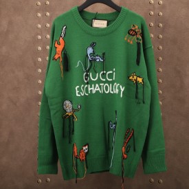 Gucci Freya Hartas animal wool sweater Green