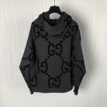 Gucci GG flocked print cotton fleece sweatshirt Black ‎768499