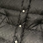 Gucci GG jacquard nylon padded coat jacket black