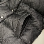 Gucci GG jacquard nylon padded coat jacket black