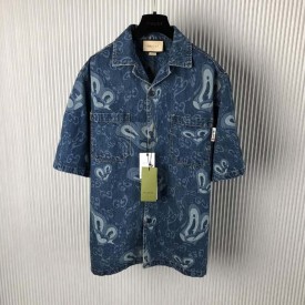 Replica Gucci GG Liquid Hearts Denim Shirt