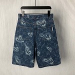 Gucci GG Liquid Hearts Denim Shorts 783815 