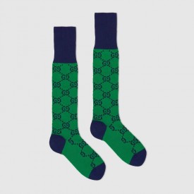 Gucci GG Multicolour cotton blend socks Green