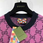 Gucci GG Multicolour wool cotton jumper pink