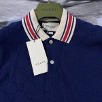 Gucci GG Stretch Cotton Polo Dark Blue