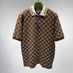 Gucci GG Stretch Cotton Polo Brown