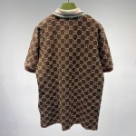 Gucci GG Stretch Cotton Polo Brown