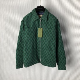 Gucci GG wool flannel padded overshirt ‎770330