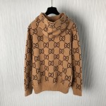 Gucci GG wool hooded sweatshirt Camel ‎770582