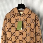 Gucci GG wool hooded sweatshirt Camel ‎770582