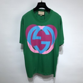 Gucci Interlocking G heart T-Shirt Green