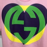 Gucci Interlocking G heart T-Shirt Pink