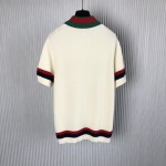 Gucci Knit cotton polo T-shirt with Web ‎739954