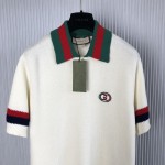 Gucci Knit cotton polo T-shirt with Web ‎739954